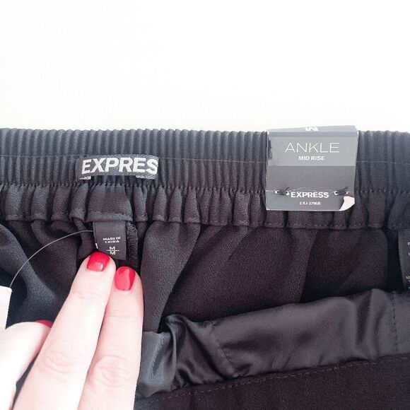 Express Women Jogger Pants Mid Rise Ankle Black Medium - Picture 5 of 10